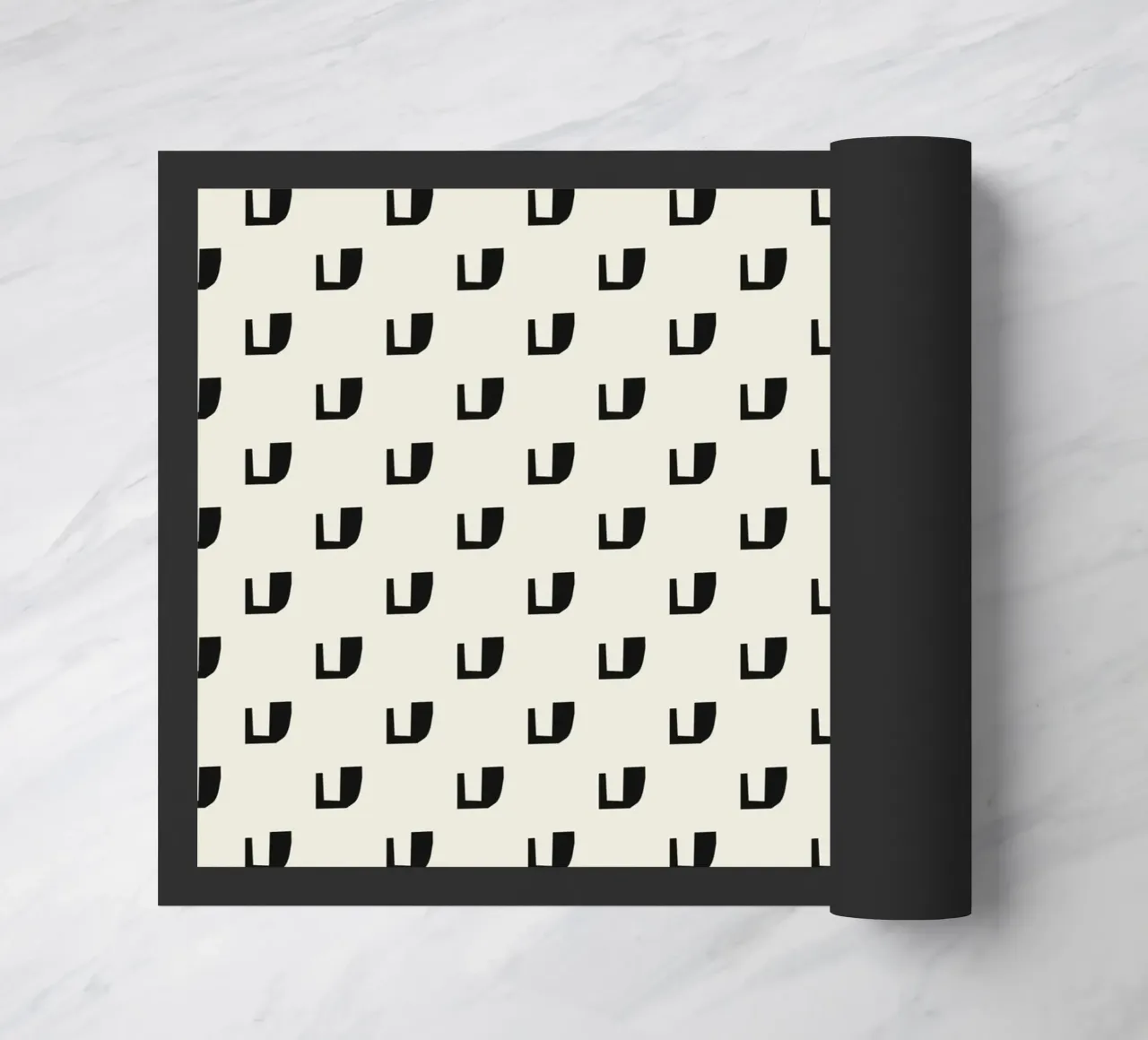 Black rhythm pattern doormat by Little Dean