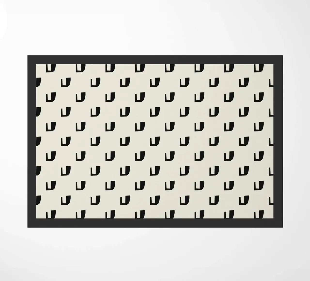 Black rhythm pattern doormat by Little Dean