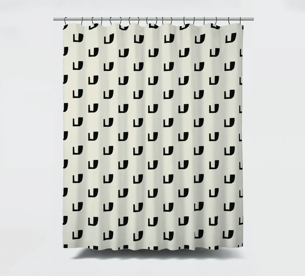 Schema ritmico nero tenda da doccia da Little Dean
