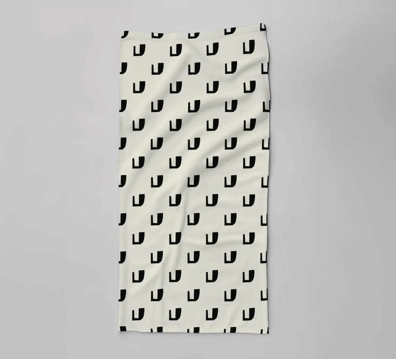 Black rhythm pattern towel by Little Dean
