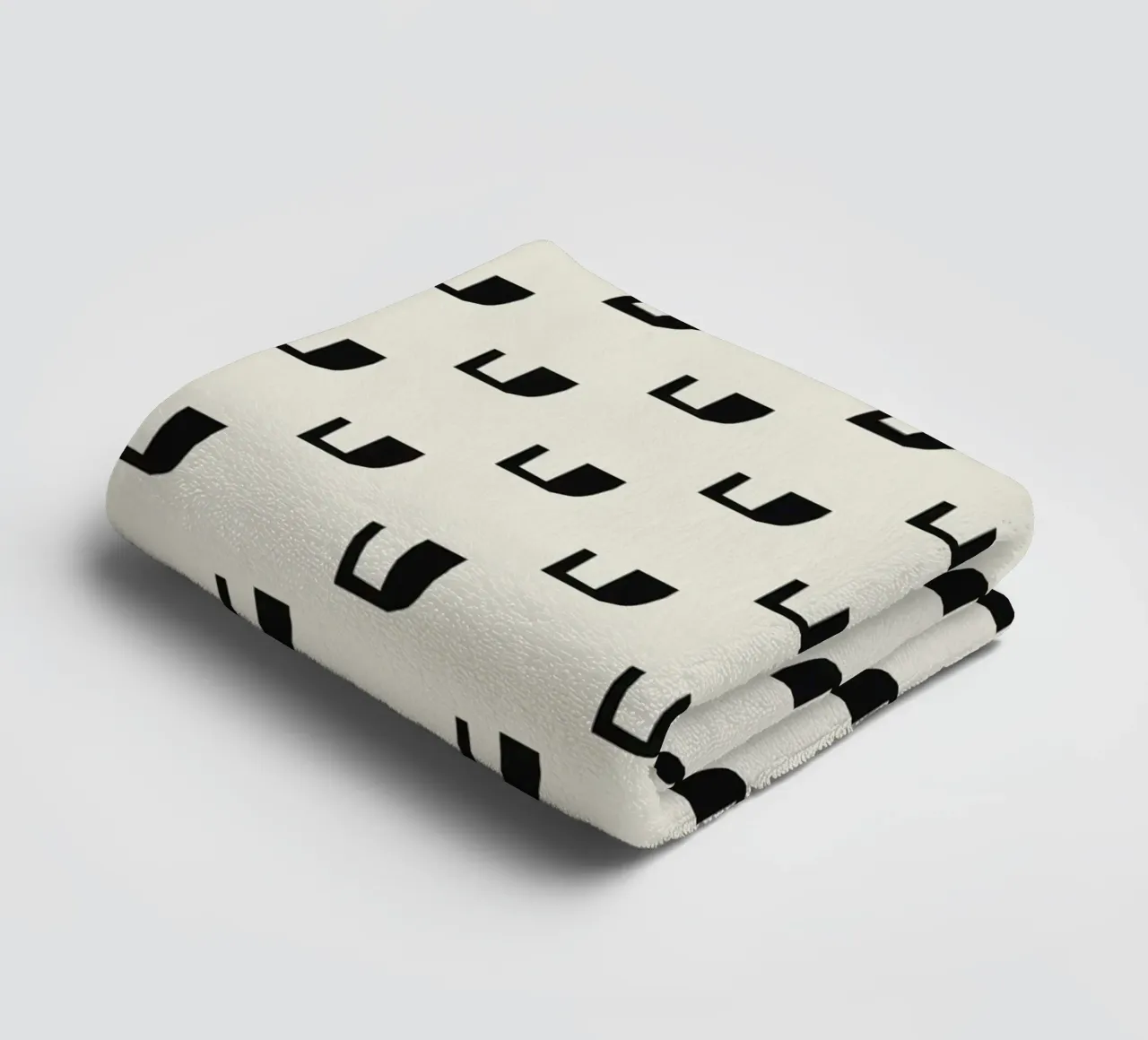 Black rhythm pattern towel by Little Dean