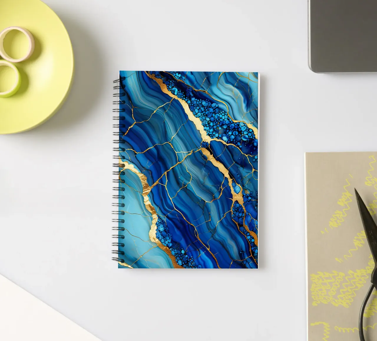 Blue marble fluids spiral notebook by 🎁 ARTVI-SHOP