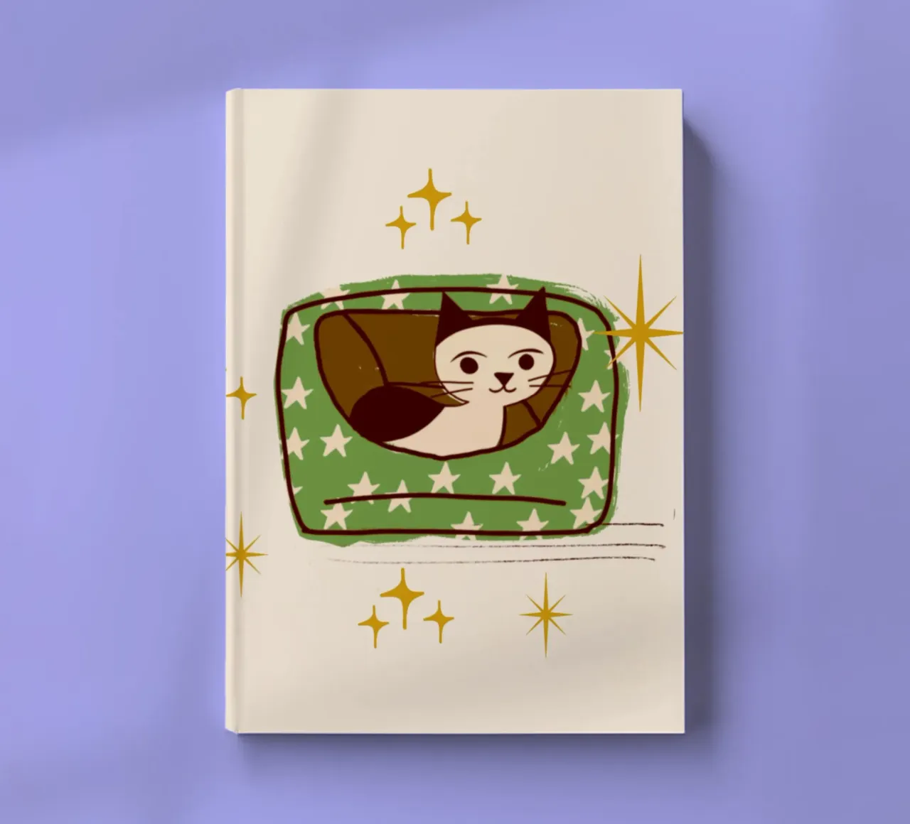 Chat rétro dans un lit étoilé carnet de notes de susanacosta