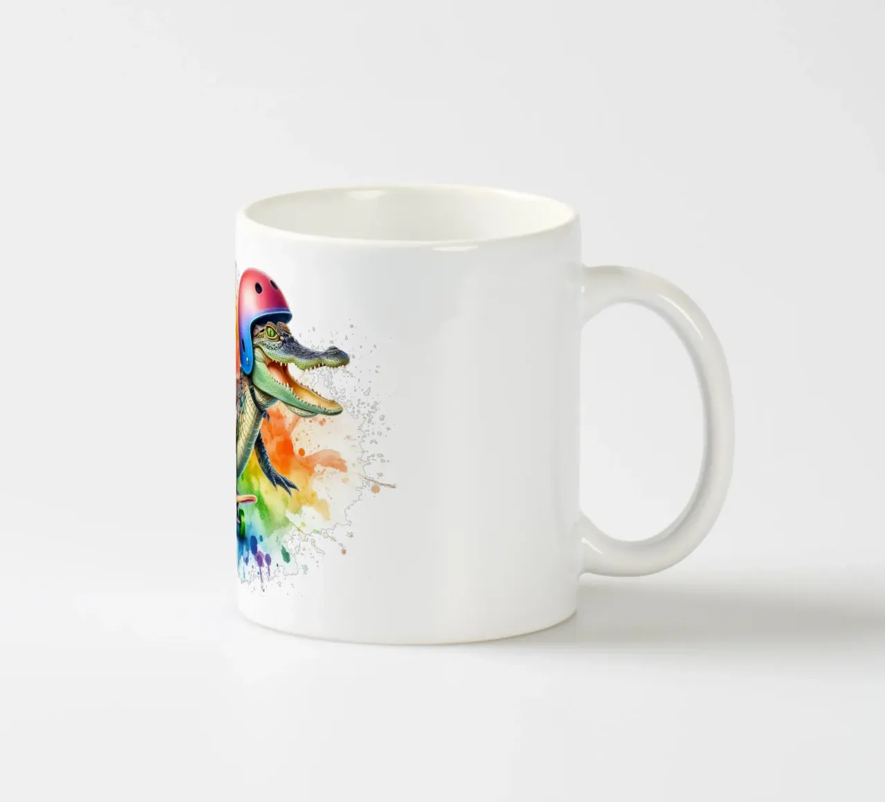 Skating Crocodile ceramic mug by 🎁 ARTVI-SHOP