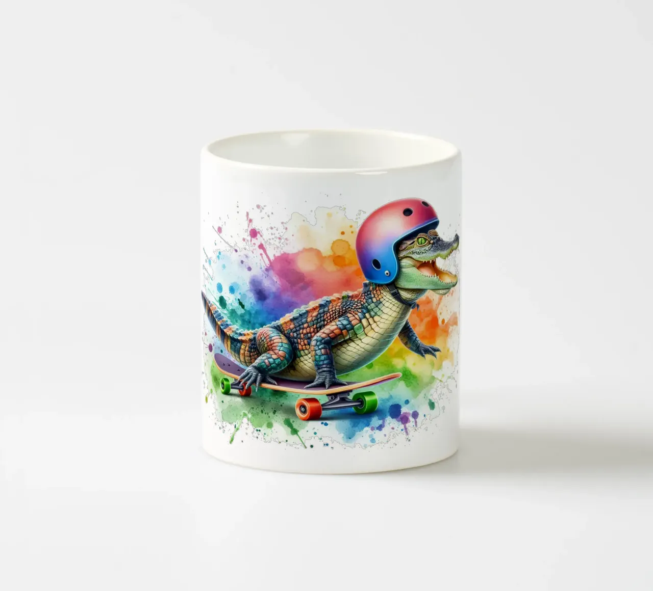 Skating Crocodile ceramic mug by 🎁 ARTVI-SHOP