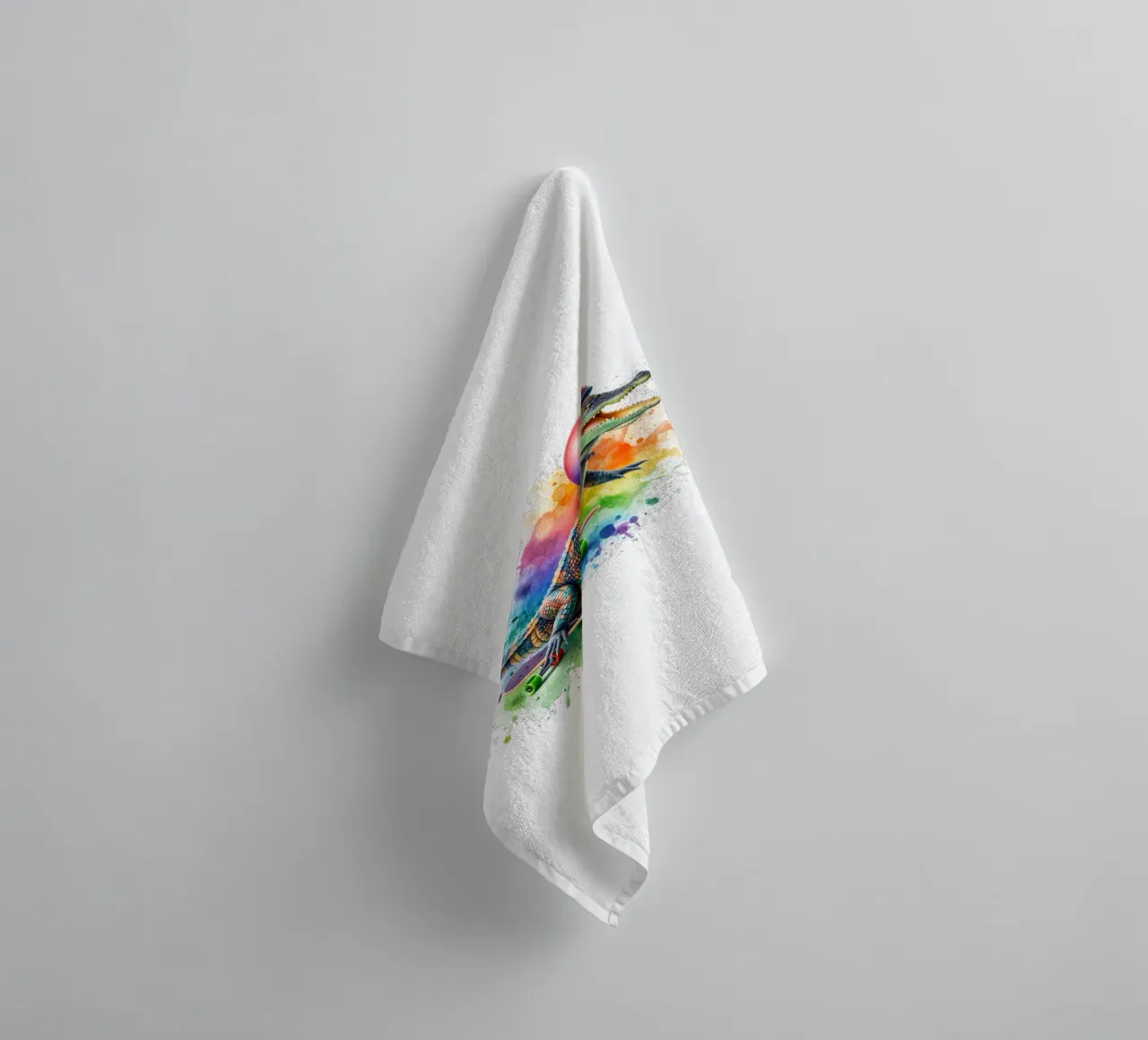 Skating Crocodile towel by 🎁 ARTVI-SHOP