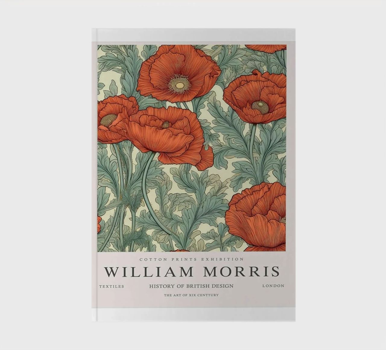 william morris-red popies flower carnet de notes de Art Crew Kbm