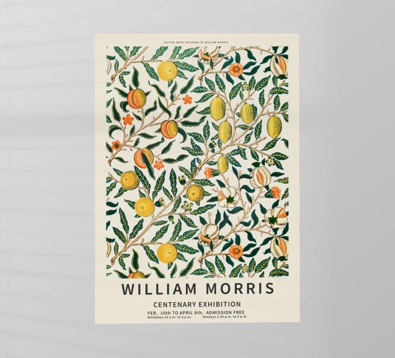 william morris-tree wit fruit film rétro-éclairé de Art Crew Kbm