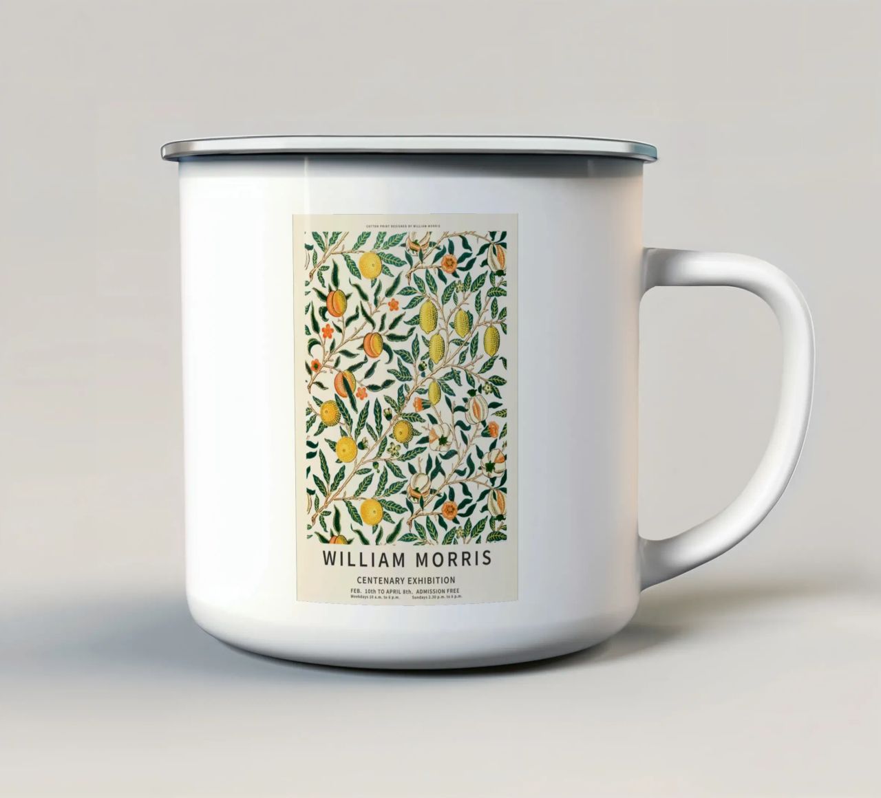 william morris-tree wit fruit mug en émail de Art Crew Kbm