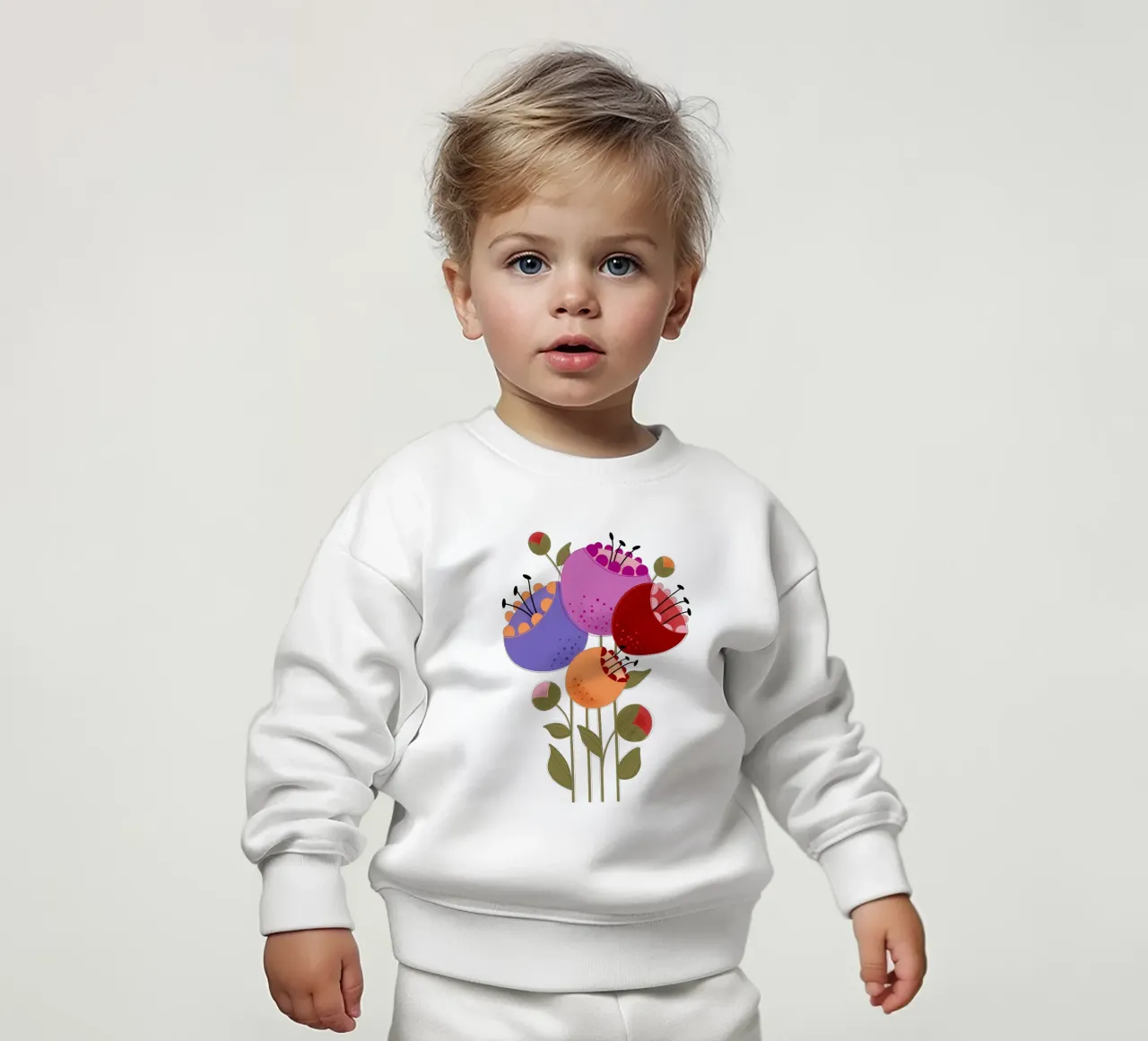 Fiori moderni e colorati felpa neonato da showmemars