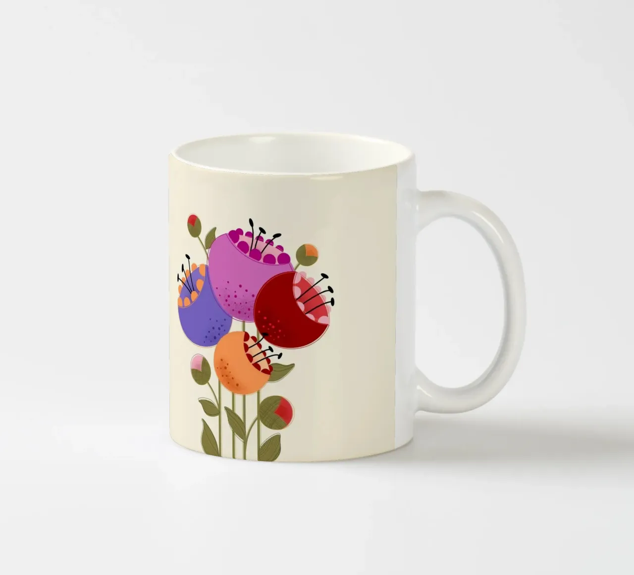 Fiori moderni e colorati tazza in ceramica da showmemars
