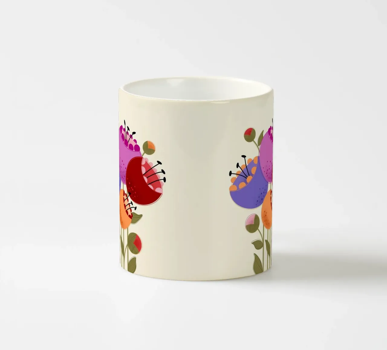 Fiori moderni e colorati tazza in ceramica da showmemars
