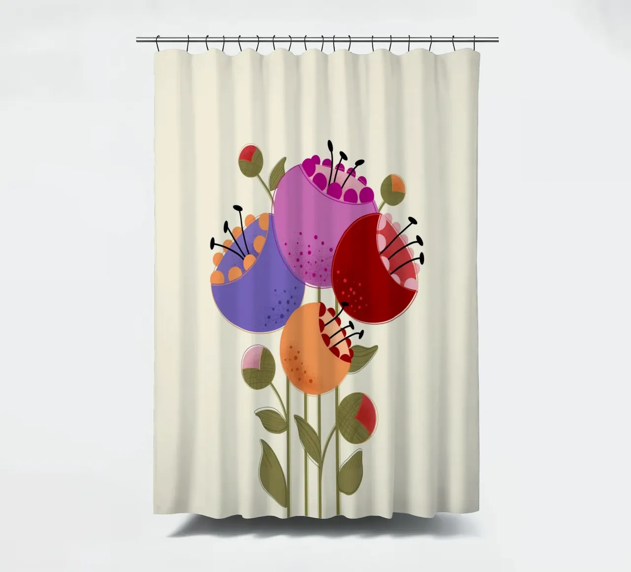 Fiori moderni e colorati tenda da doccia da showmemars