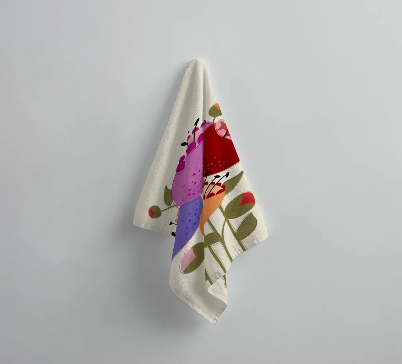 Fiori moderni e colorati asciugamano da bagno da showmemars