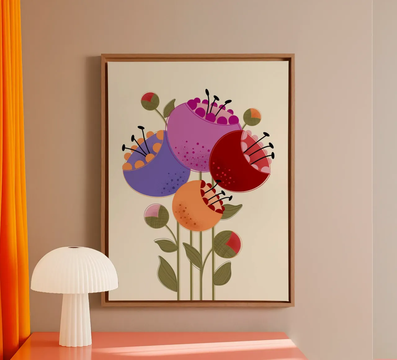 Fiori moderni e colorati tela con Cornice a cassetta da showmemars