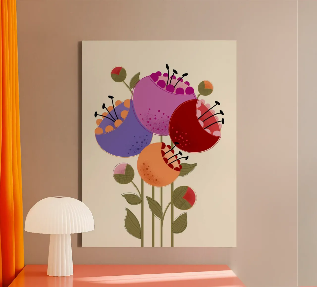 Fiori moderni e colorati tela con Cornice a cassetta da showmemars
