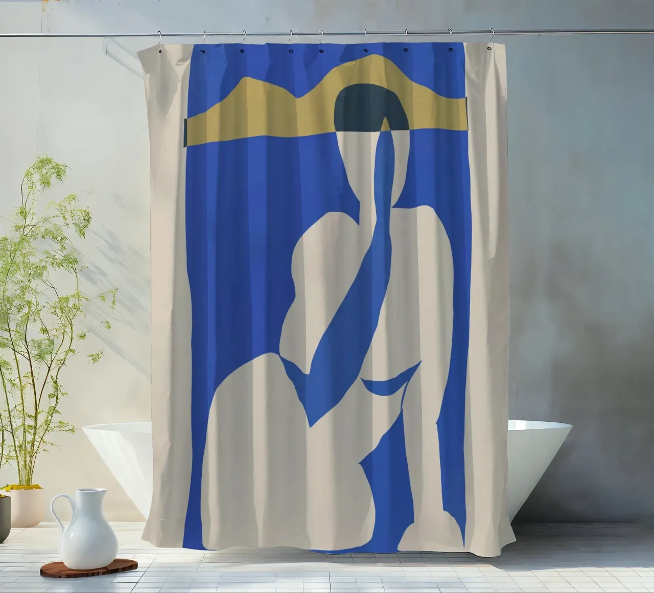 Muse cut out shower curtain by Little Dean