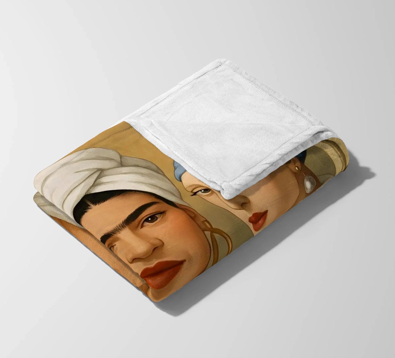 Monna Lisa Frida Kahlo Ragazza con orecchino di perla in accappatoio coperta in pile da ARTOMATIC