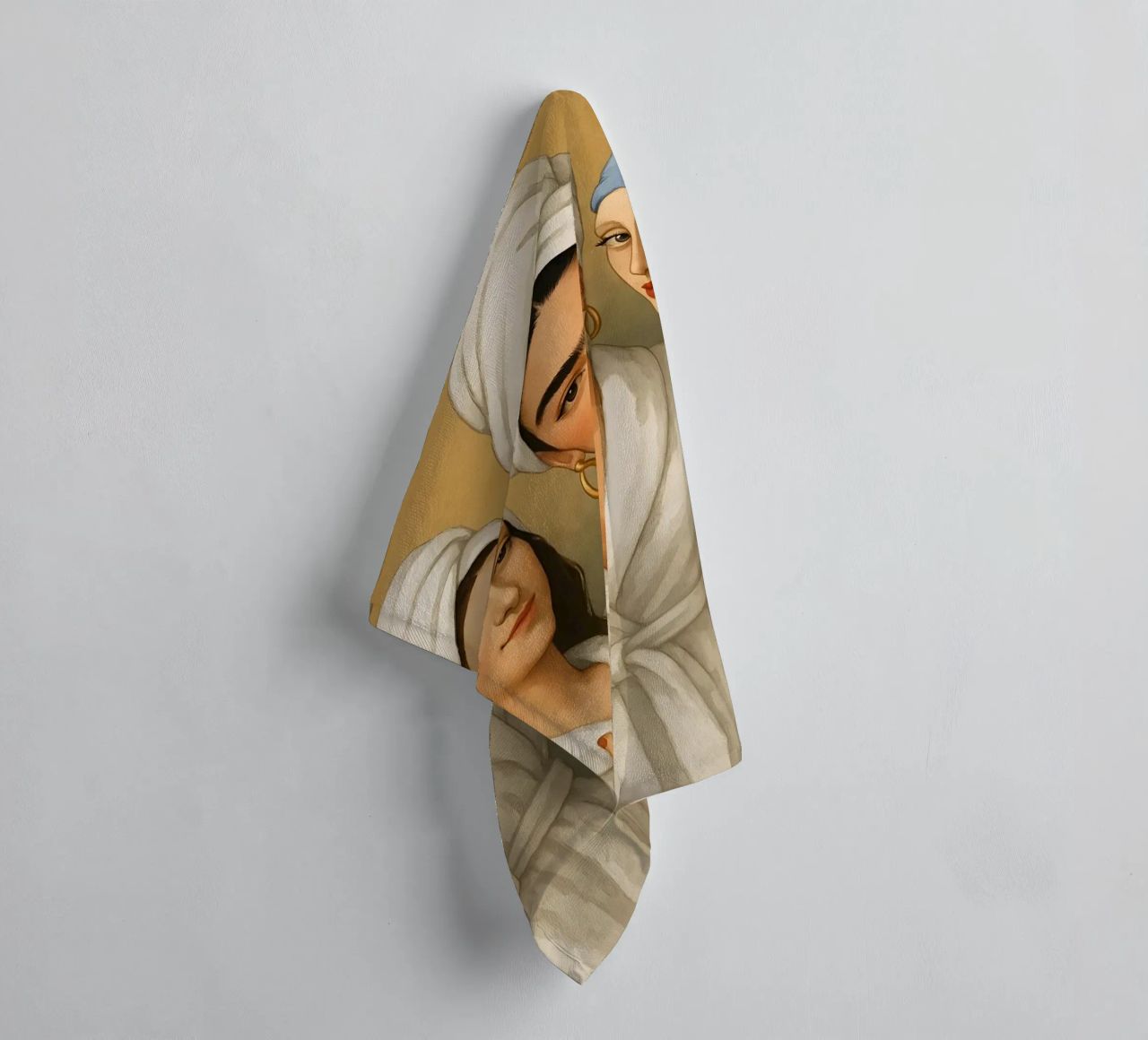 Mona Lisa Frida Kahlo Meisje Met De Oorbel Van De Parel In Badjassen badhanddoek van ARTOMATIC
