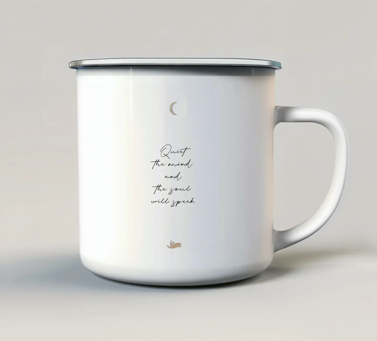 Quiet the mind tazza in smalto da Ohkimiko