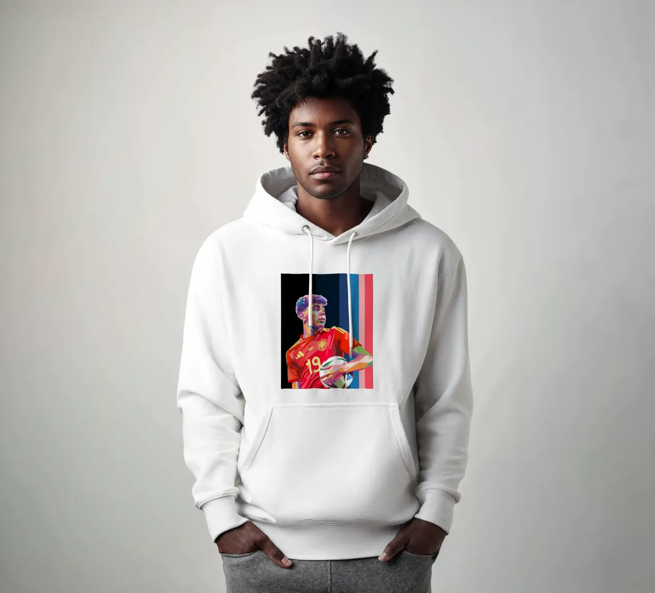 Lamine Yamal iconic football player felpa con cappuccio da Hantamrata