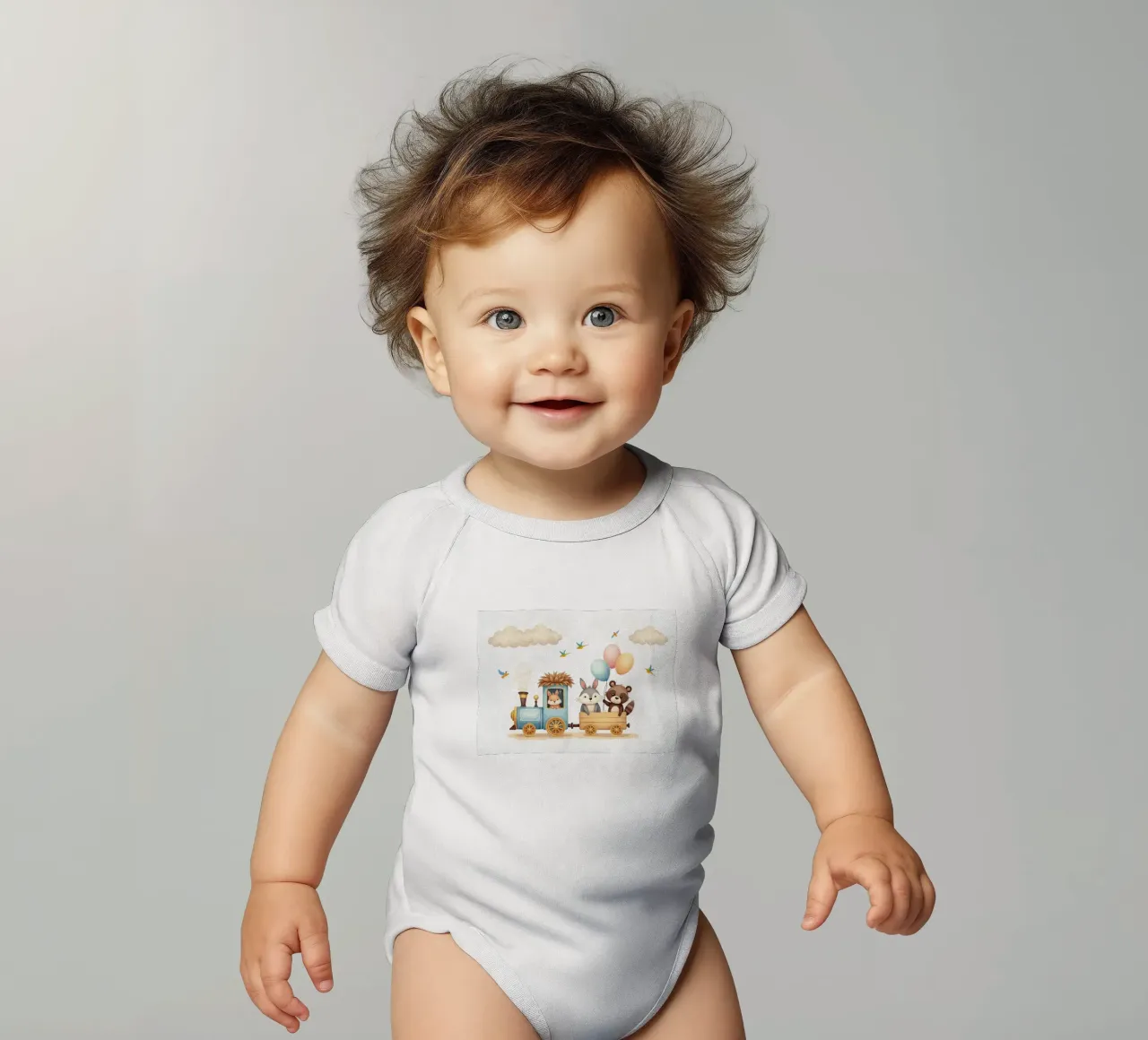 Espresso Amici della Foresta body neonato maniche corte da Doodle Dreams Art