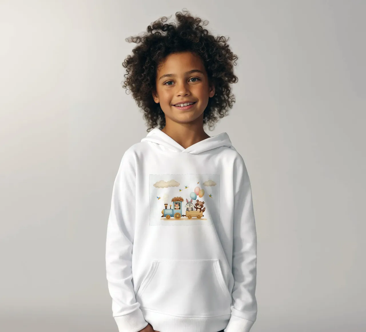 Espresso Amici della Foresta felpa bambino con cappuccio da Doodle Dreams Art