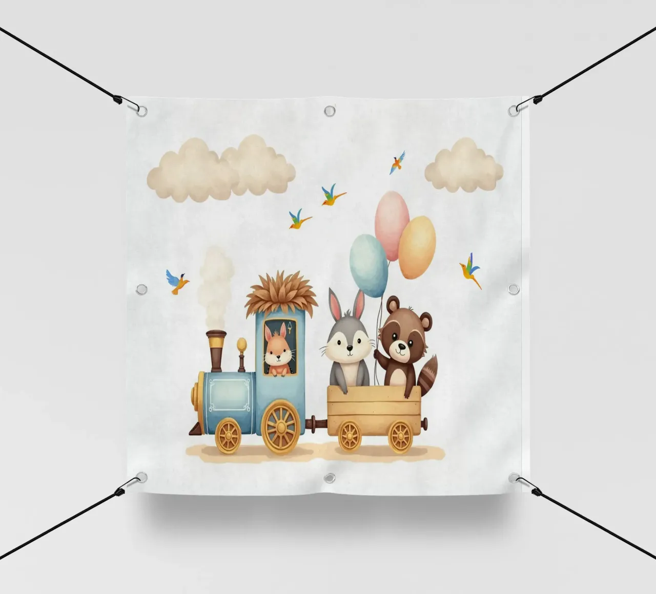 Espresso Amici della Foresta telo in pvc da Doodle Dreams Art