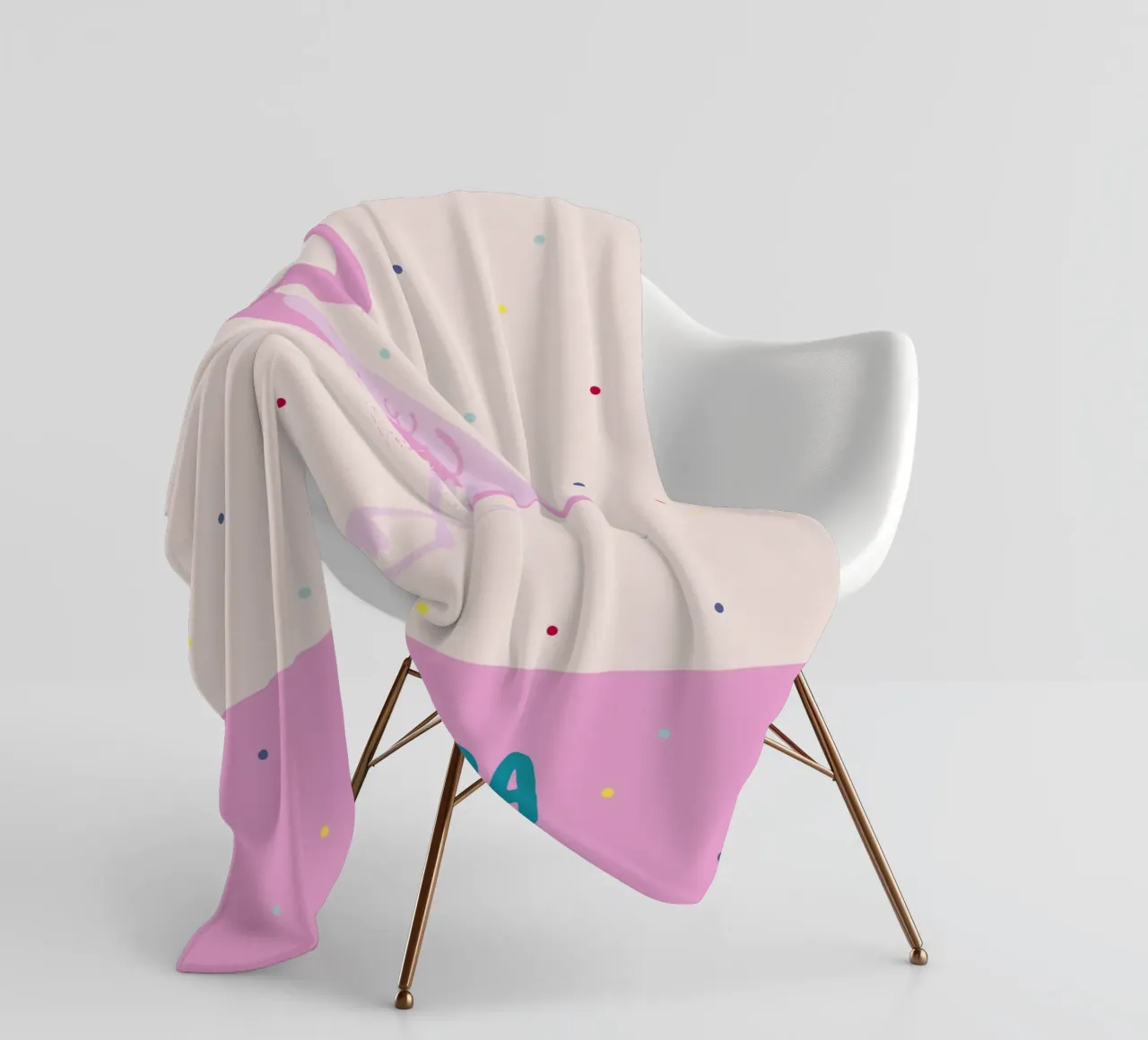 Fröhliches Namensbild mit Flamingo oder Affe coperta in pile da Ohkimiko