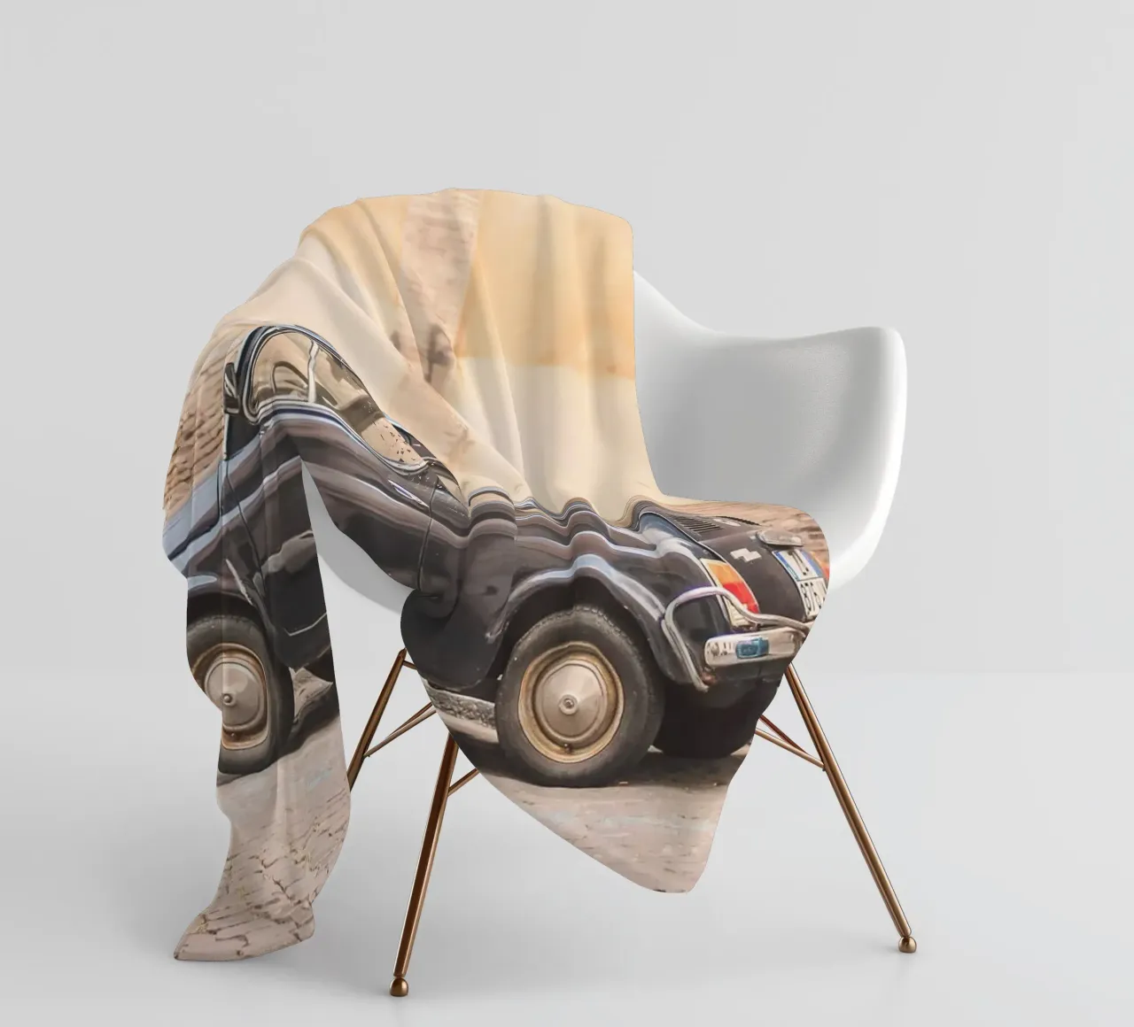 Rome, Italy I Vintage Italian car in front of a wall fleece blanket by Julie Travel Photography