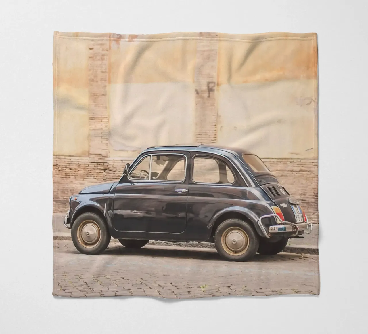 Rome, Italy I Vintage Italian car in front of a wall fleece blanket by Julie Travel Photography