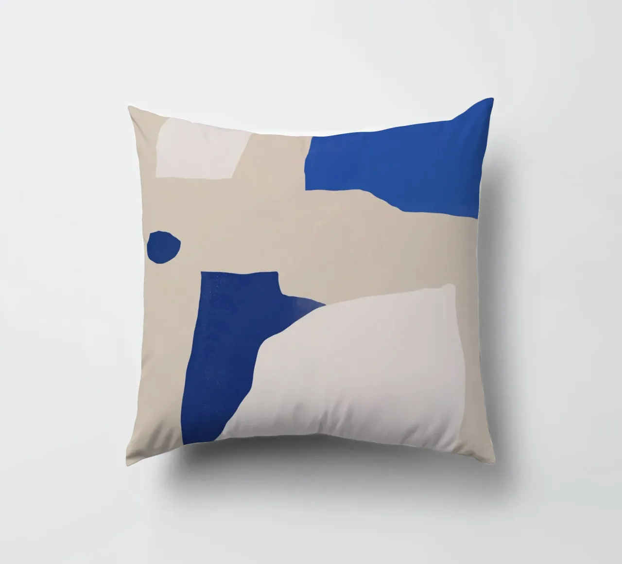 Cobalt minimal abstract decorative cushion by Little Dean