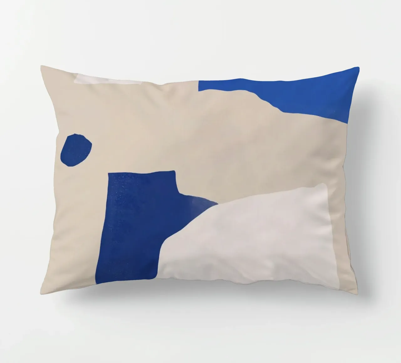 Cobalt minimal abstract decorative cushion by Little Dean
