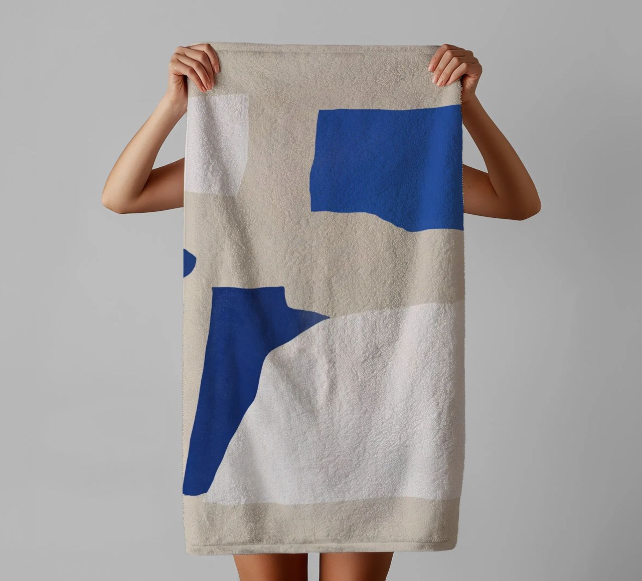 Cobalt minimal abstract towel by Little Dean
