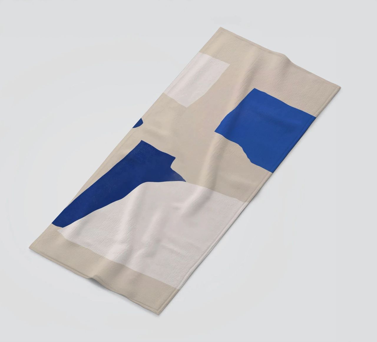 Cobalt minimal abstract beach towel by Little Dean