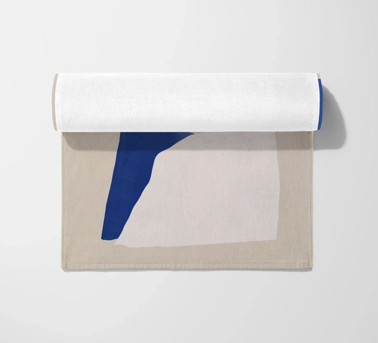 Cobalt minimal abstract beach towel by Little Dean