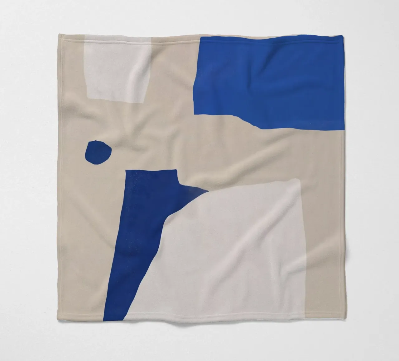 Cobalt minimal abstract fleece blanket by Little Dean