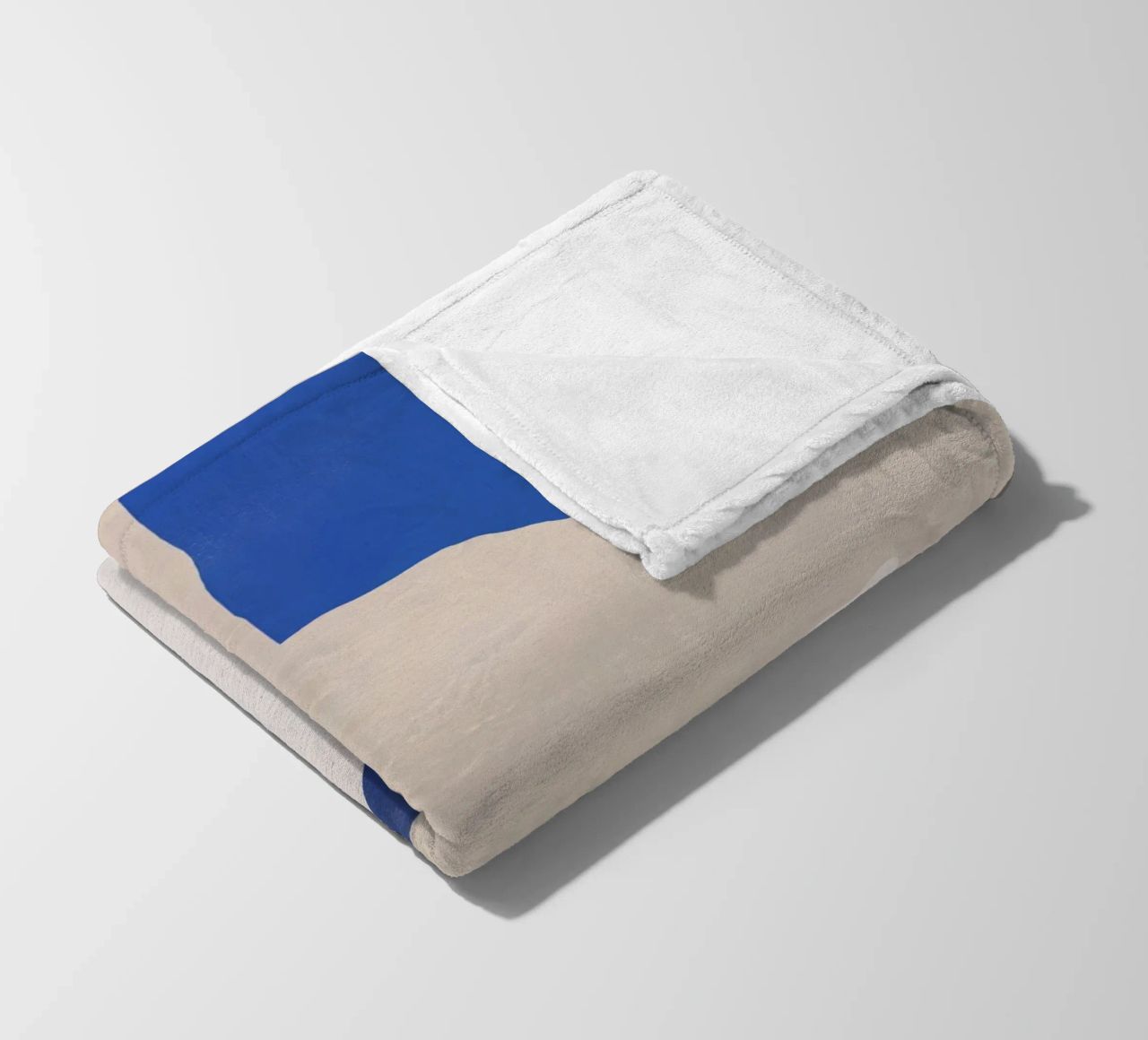 Cobalt minimal abstract fleece blanket by Little Dean