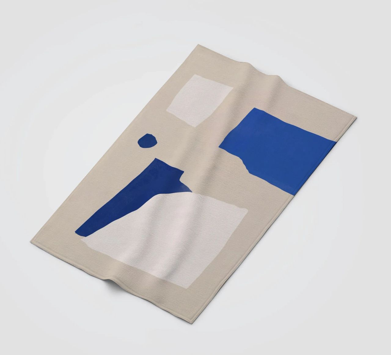 Cobalt minimal abstract fleece blanket by Little Dean