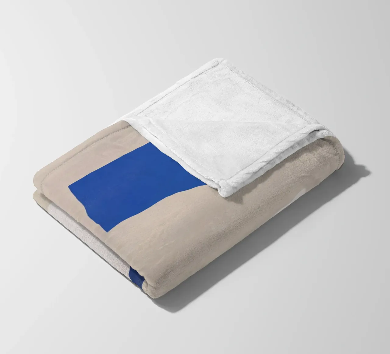 Cobalt minimal abstract fleece blanket by Little Dean
