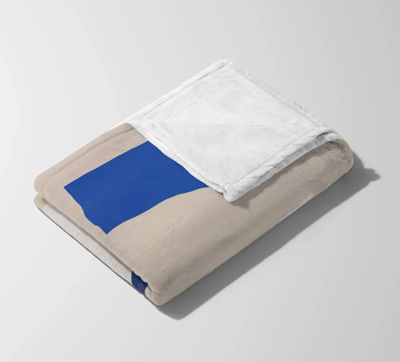 Cobalt minimal abstract fleece blanket by Little Dean