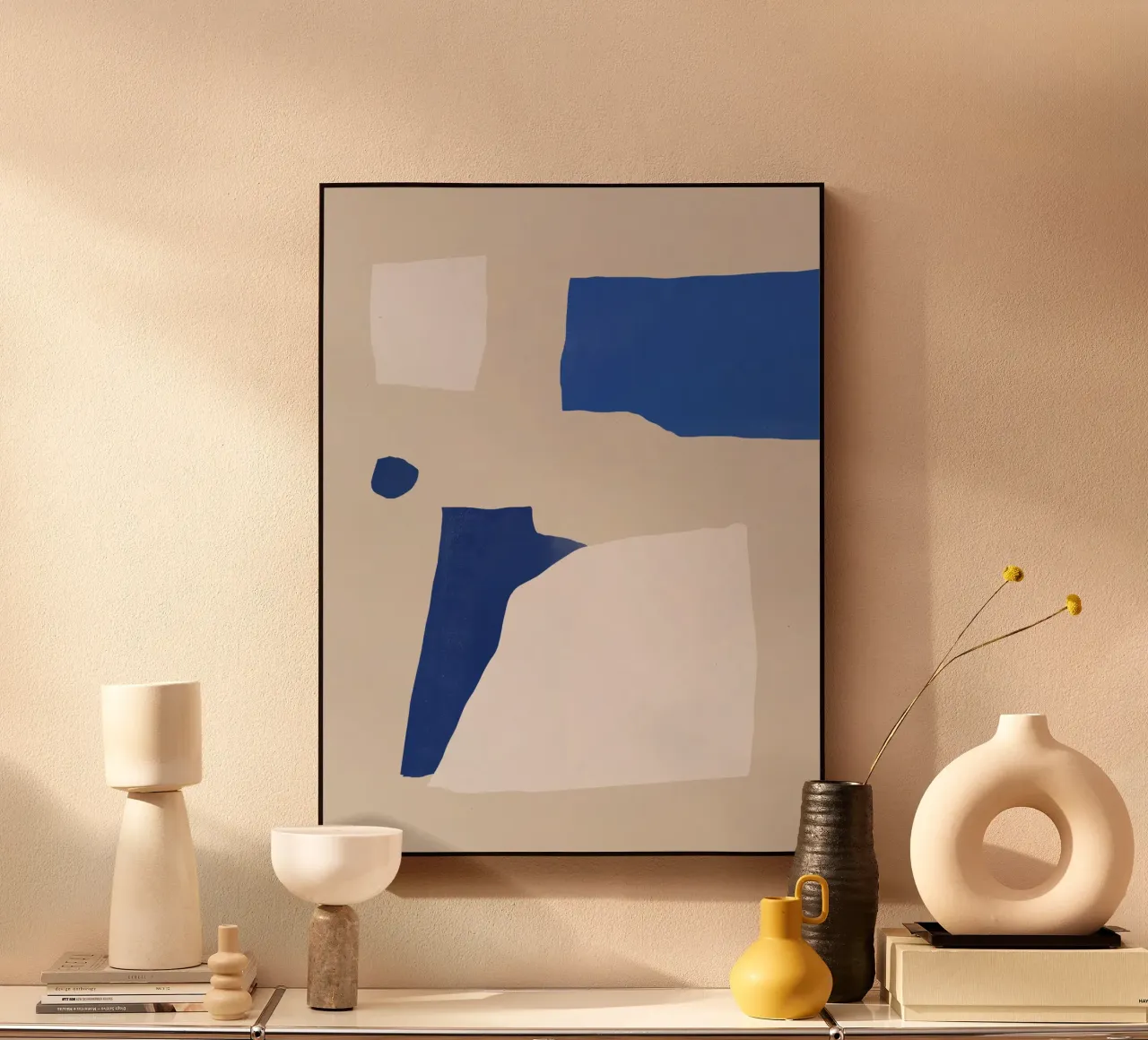 Kobalt minimal abstrakt Acryl-Glas von Little Dean