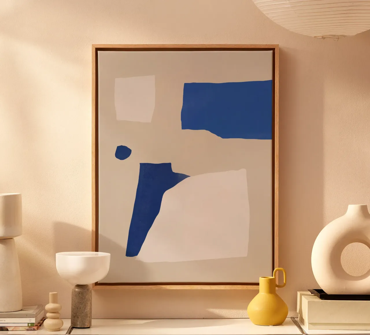 Kobalt minimal abstrakt Leinwand von Little Dean