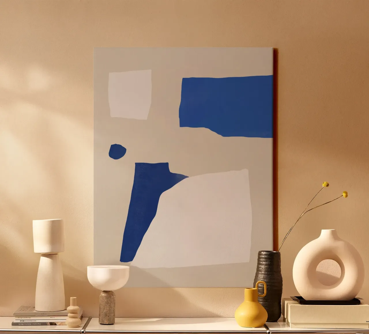 Kobalt minimal abstrakt Leinwand von Little Dean