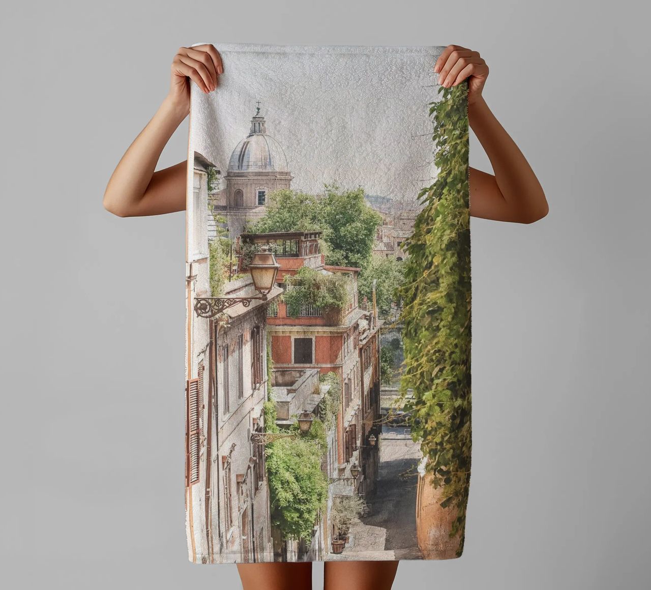 Rome, Italie I Vue panorama sur les toits depuis Trastevere serviette de bain de Julie Travel Photography