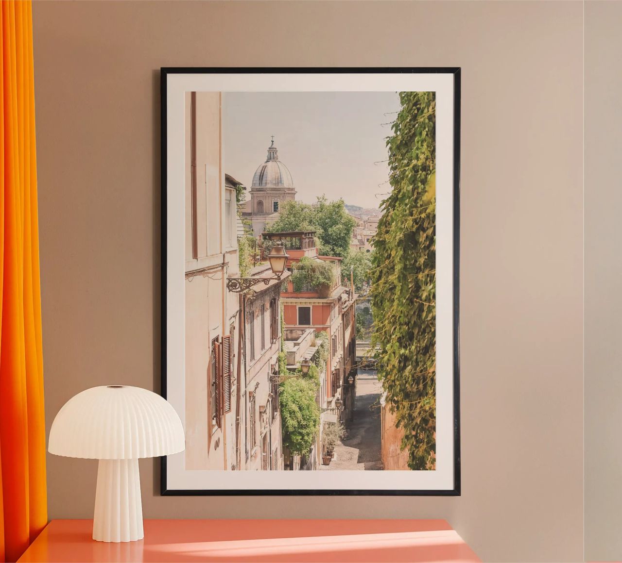 Rome, Italie I Vue panorama sur les toits depuis Trastevere poster de Julie Travel Photography