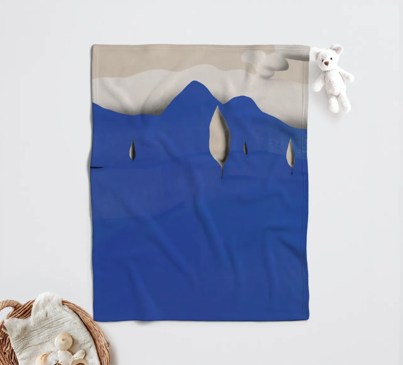 Paesaggio blu coperta in pile da Little Dean
