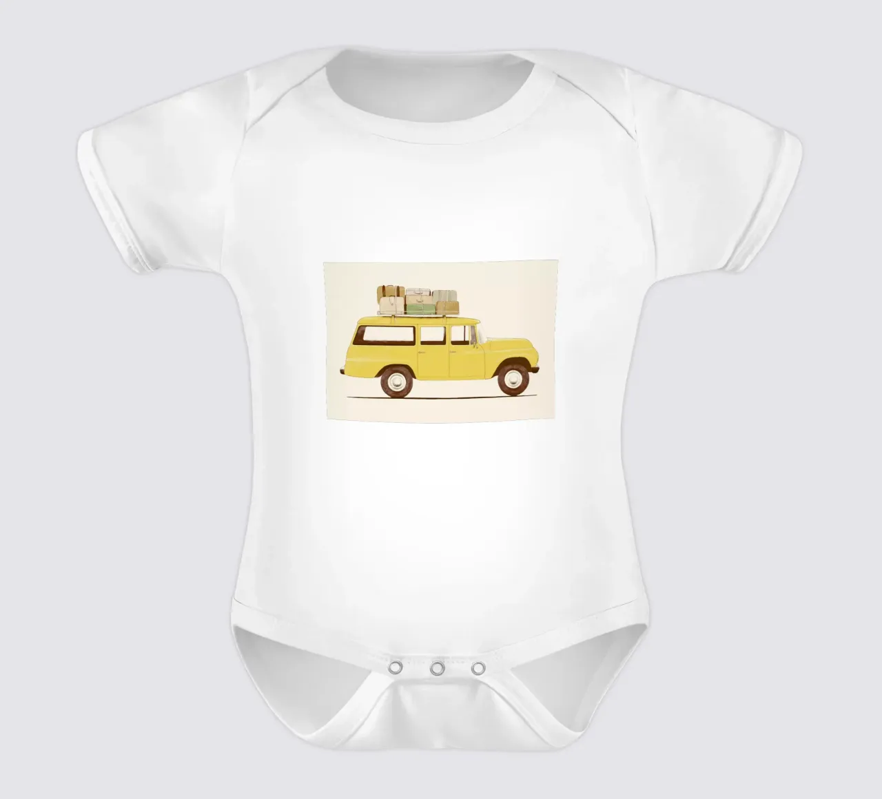 Summer Car short-sleeve baby romper by Florent Bodart