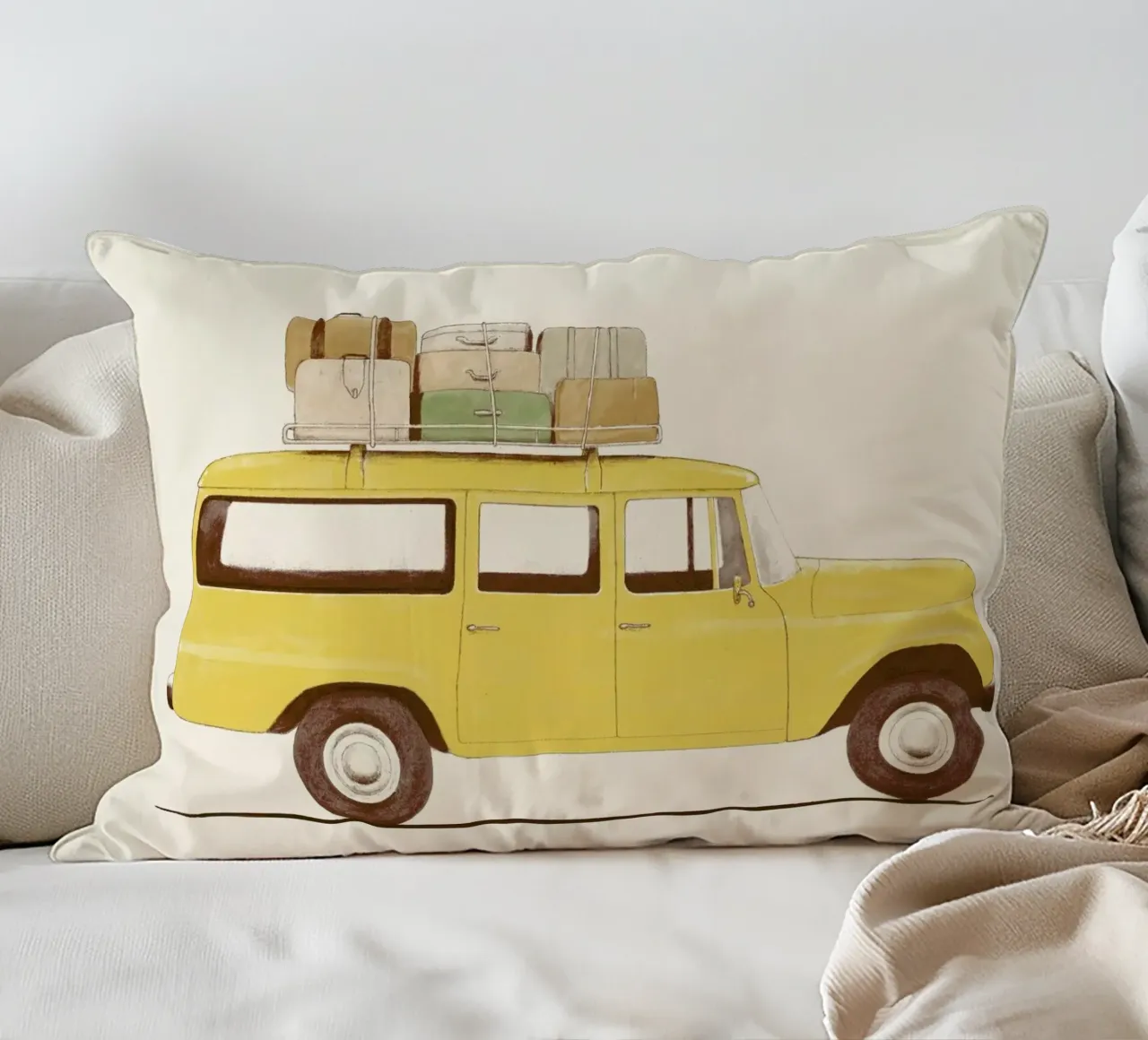 Summer Car decorative cushion by Florent Bodart