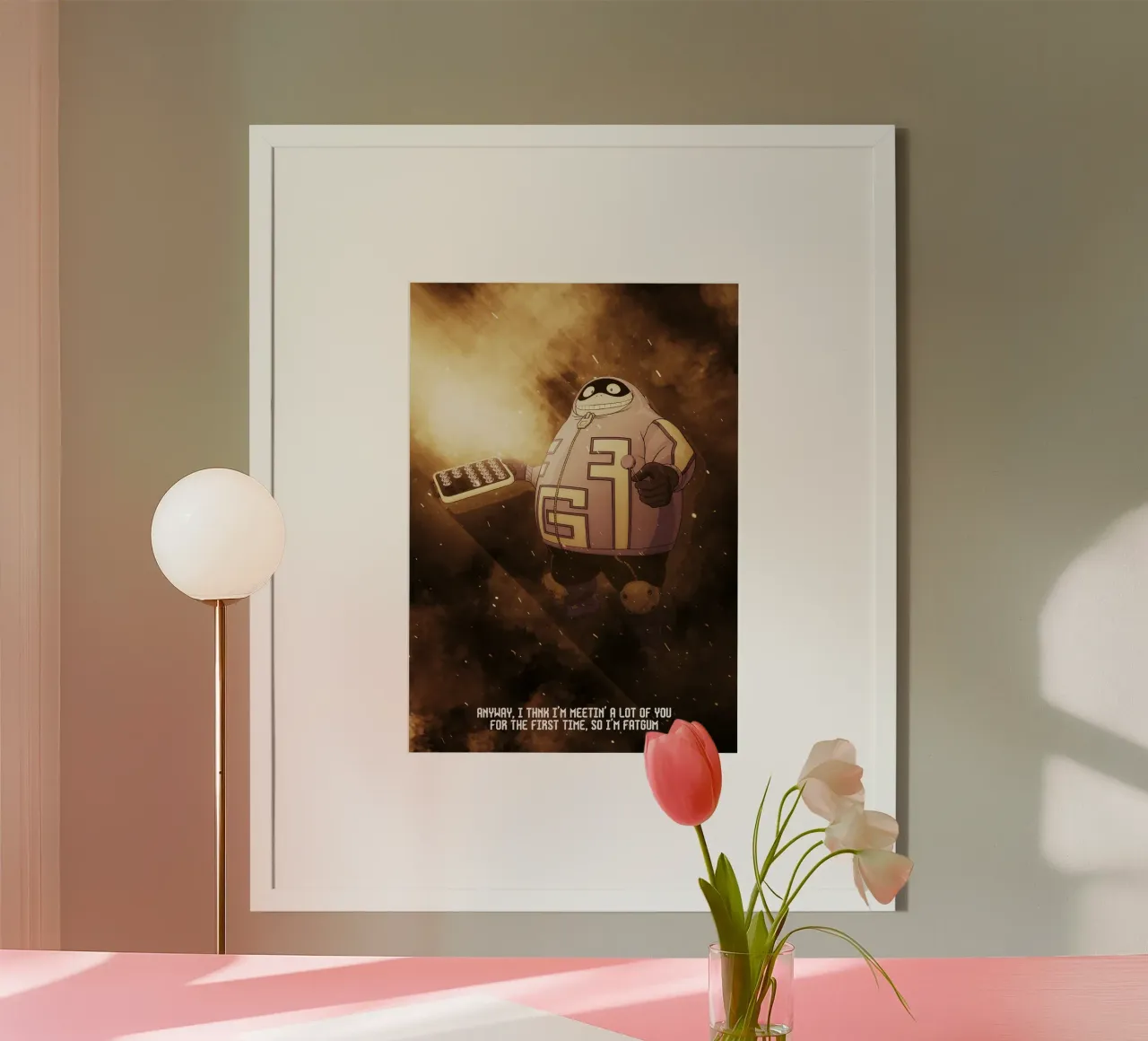 Fat Gum poster con telaio in alluminio da FreeArtStudio